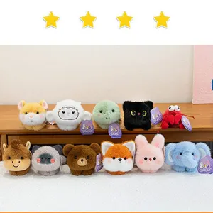 Collection of cute cartoon plush animal fridge magnets featuring various designs and colors