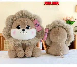Detailed view of the front and back of a cute lion plush toy with soft mane