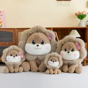 Adorable Lion Plush Toy Cute Stuffed Animal Soft Doll For Kids Birthday Gift Nursery Decor Plushie Brown Lion Toy