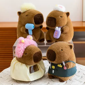 Peluche de Carpincho Peluquero Tema Creativo de Peluquería Animal de Peluche Almohada de Carpincho Suave Decoración de Habitación Linda para Niños Adultos