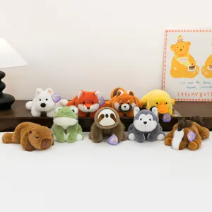 Lindo Peluche de Animal Suave Relleno Perezoso Carpincho Husky Zorro Panda Rojo Muñeca Para Niños Compañero de Sueño Decoración de Hogar Regalo