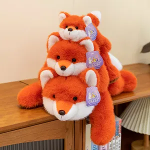 Set de tres suaves peluches de zorro naranja y blanco en varios tamaños regalo niños