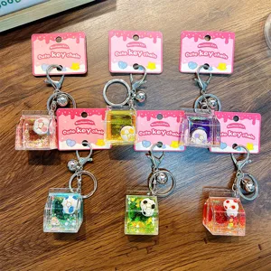 Kreatives Set bunter Fußball-Treibsand-Milchbox-Schlüsselanhänger mit Glitzeranhängern