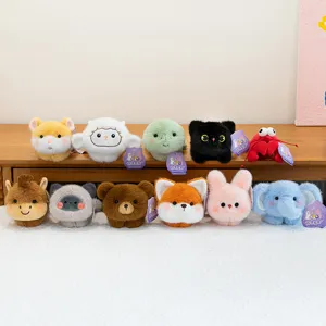 Cartoon Animal Plush Fridge Magnet Magnetic Car Sticker Cute Elephant Turtle Cat Bear Plush Doll Decoration Gift