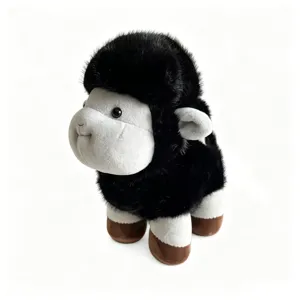 Cute black and white Laura sheep plush toy soft stuffed animal for kids birthday gifts