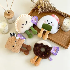 Cute food series plush fridge magnets with smiling faces and long legs for gifts