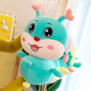 Cute colorful caterpillar plush toy long pillow stuffed animal for kids and girls birthday gift