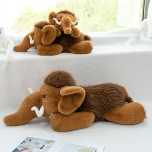 Realistisches Braun Mammut Stofftier Plüschtier Simulation Prähistorische Elefantenpuppe Weich Mammut Figur Für Kinder Geburtstag Deko