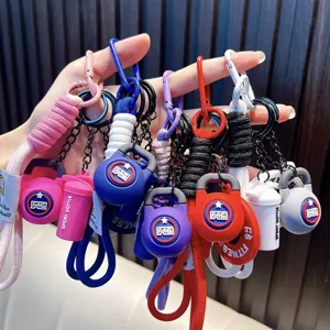 Bunte Mini-Fitness-Kugelhantel- und Hantelscheiben-Schlüsselanhänger für Taschen