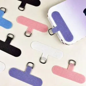 Universal fabric phone lanyard tether patches in multiple colors for smartphone cases