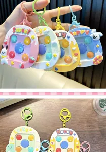 Buntes Tier Spielkonsole Push Bubble Schlüsselanhänger niedliches Silikon Spielzeug