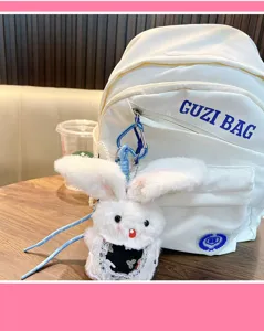 Mignon peluche lapin poupée porte-clés duveteux lapin sac pendentif cadeau mignon