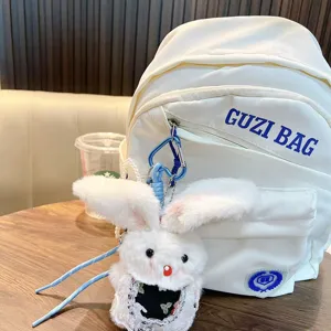 Mignon lapin en peluche douce porte-clés, pendentif sac lapin duveteux pour femmes.