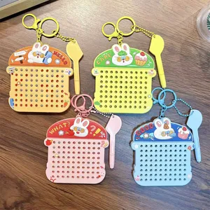 Set of four cute rabbit magnetic ball drawing board keychains for daily stress relief