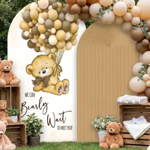 Bogen Hintergrunde Abdeckungen Bär Ballon Druck Polyester Bogen Wand Hintergrund Für Babyparty Geburtstag Party Dekorationen