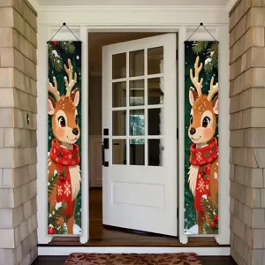Weihnachts-Banner für die Veranda mit Rentier-Design für festliche Haustür-Deko