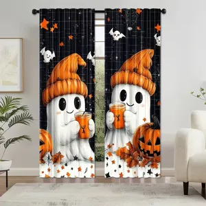 Rideaux Halloween fantôme citrouille mignons dessins animés pour salon chambre décoration fête