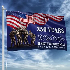 Patriotic USA 250th anniversary outdoor flag with 'We the People' design 1776-2026