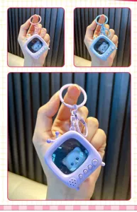 Lichtgevende Kat TV Sleutelhanger Schattig LED Speelgoed Hanger Tas Charm Mooi Cadeau