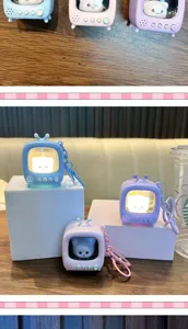 Lichtgevende kat TV sleutelhanger schattig speelgoed hanger accessoire cadeau kawaii