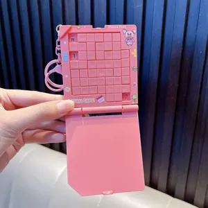 Llavero de rompecabezas de bloques de calendario de dibujos animados rosa juguete colgante