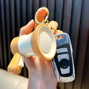 Mini Recording Megaphone Keychain Cute Electronic Voice Speaker Backpack Pendant Toy Gift!