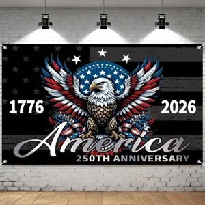 USA 250th Anniversary backdrop banner with eagle design for 1776-2026 Independence Day