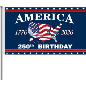 Drapeau de jardin commémoratif du 250e anniversaire de l'Amérique pour décoration extérieure