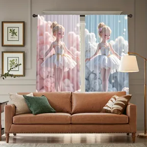 Traumhaft Ballett Prinzessin Bedruckt Fenster Vorhänge Polyester Verdunklung Stoffpanel Für Kinder Mädchen Schlafzimmer Hausdekor Japanischer Stil