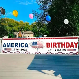Commemorative America 250th Birthday yard banner for garden fence decoration 1776-2026