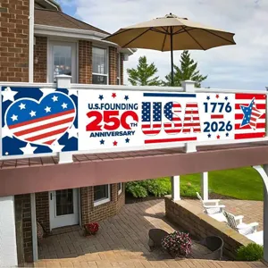 US 250th Anniversary commemorative banner for courtyard fence decoration 1776-2026 design