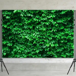 Professional green ivy leaves photography backdrop wall with adjustable tripod stands