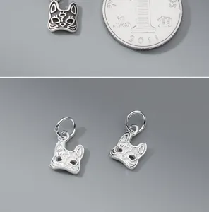 925 sterling silver kitsune mask pendant for DIY jewelry making accessories