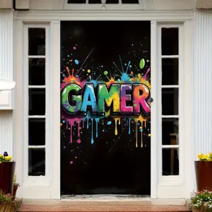Coole graffiti stijl GAMER deurafdekking voor game zone slaapkamer decoratie