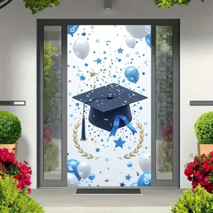 Polyester Graduation Season Porch Banner Decoration Graduation Cap Printed Festive Door Banner Party Decor For Home School