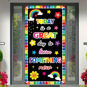 Bannière de porte d'école avec citation Today is a Great Day to Learn Something New