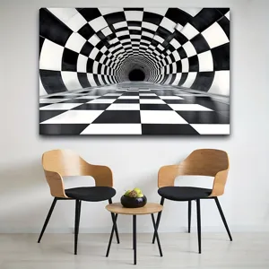 Black and white checkerboard tunnel photography backdrop for party photo decoration