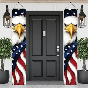 Patriotic American eagle porch banners for US 250th anniversary celebration decoration