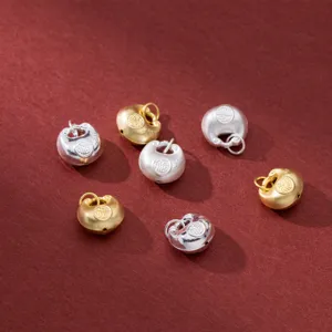 Chinese style 999 silver gold-plated Fu character lock weight DIY bracelet charms pendant
