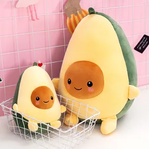 Simpatico set di peluche a forma di avocado con faccine sorridenti per camerette