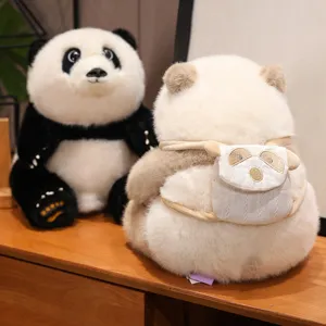 Detailed view of the cute panda plush toy showing the panda-shaped backpack attachment