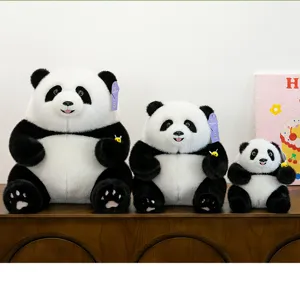 Simpatico peluche panda di simulazione con piccola ape, morbido compagno coccoloso per ragazze regalo.