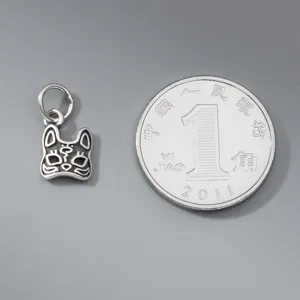 925 sterling silver retro fox mask pendant for DIY jewelry making with scale coin