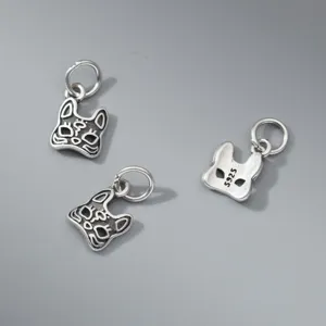 Vintage 925 sterling silver cat mask charms for DIY jewelry making