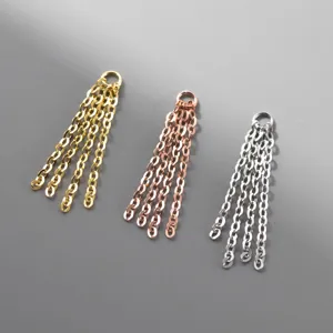 Set di 3 nappe a catena placcate argento S925 per orecchini fai da te