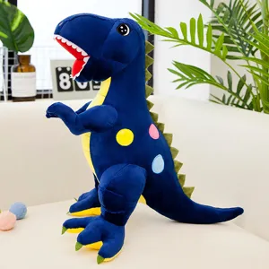 Gran peluche de dinosaurio Tiranosaurio Rex azul, suave animal de peluche de regalo para niños