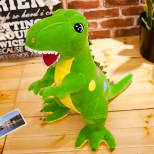 Gran juguete de peluche Tyrannosaurus Rex verde dinosaurio almohada suave para niños