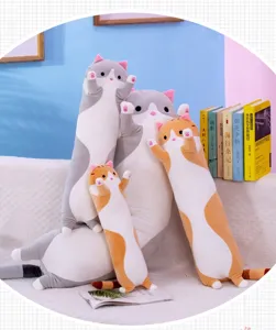 Suesse lange Katzen Plueschtiere weiche Stofftier Kissen fuer Kinder Schlafen Zimmer Deko