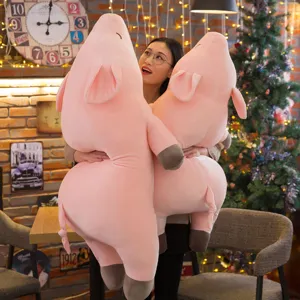 Peluche cochon rose géante oreiller avec rembourrage doux pour cadeau d'anniversaire