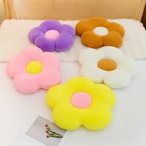 Cojín de Asiento de Peluche en Forma de Flor Piel de Conejo Sintética Suave Cojín de Silla Estilo Nórdico Cojín de Suelo Decorativo para Oficina